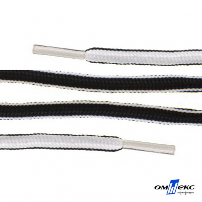 Шнурки #4-27, круглые 130 см, двухцветные (черно/белый) - купить в Майкопе. Цена: 47.04 руб.