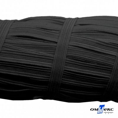 Резиновые нити с текстильным покрытием, шир. 6 мм (55 м/уп), цв.-черный - купить в Майкопе. Цена: 210.75 руб.