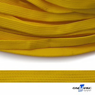 Шнур плетеный (плоский) d-12 мм, (уп.90+/-1м), 100% полиэстер, цв.269 - жёлтый - купить в Майкопе. Цена: 8.62 руб.