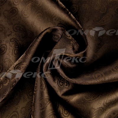 Ткань подкладочная жаккард Р14098, 19-1217/коричневый, 85 г/м2, шир. 150 см, 230T - купить в Майкопе. Цена 166.45 руб.