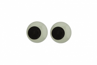 Глазки для игрушек, круглые, с ресничками, 10 мм/упак.50+/-2 шт, цв. -черно-белые - купить в Майкопе. Цена: 21.24 руб.