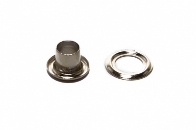 Люверсы металлические "ОмТекс", блочка/кольцо, (3 мм) - цв.никель - купить в Майкопе. Цена: 0.18 руб.