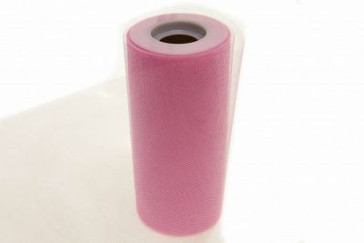 Фатин блестящий в шпульках 16-14, 12 гр/м2, шир. 15 см (в нам. 25+/-1 м), цвет розовый - купить в Майкопе. Цена: 108.61 руб.