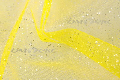 Сетка Глиттер, 40 гр/м2, шир.160см, цвет жёлтый - купить в Майкопе. Цена 163.01 руб.