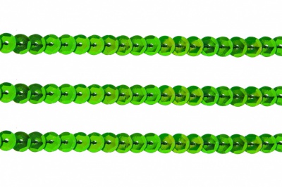 Пайетки "ОмТекс" на нитях, CREAM, 6 мм С / упак.73+/-1м, цв. 94 - зеленый - купить в Майкопе. Цена: 297.48 руб.