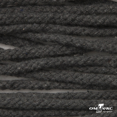 Шнур плетеный d-6 мм круглый, 70% хлопок 30% полиэстер, уп.90+/-1 м, цв.1088-т.серый - купить в Майкопе. Цена: 588 руб.