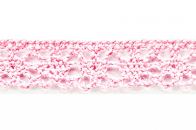 Тесьма кружевная 0621-1607, шир. 15 мм/уп. 20+/-1 м, цвет 096-розовый - купить в Майкопе. Цена: 302.42 руб.