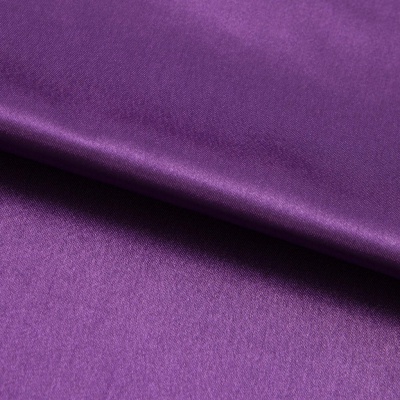 Поли креп-сатин 19-3536, 125 (+/-5) гр/м2, шир.150см, цвет фиолетовый - купить в Майкопе. Цена 155.57 руб.