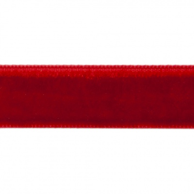 Лента бархатная нейлон, шир.12 мм, (упак. 45,7м), цв.45-красный - купить в Майкопе. Цена: 396 руб.