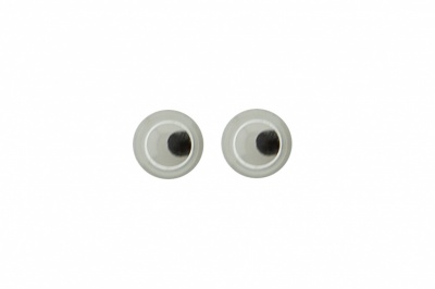 Глазки для игрушек, круглые, с бегающими зрачками, 3 мм/упак.100+/-5 шт, цв. -черно-белые - купить в Майкопе. Цена: 25.40 руб.