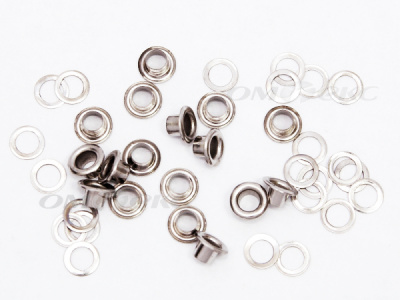 Люверсы металлические, блочка/кольцо, №3 (5 мм) упак.1000 шт- цв.никель - купить в Майкопе. Цена: 215.60 руб.