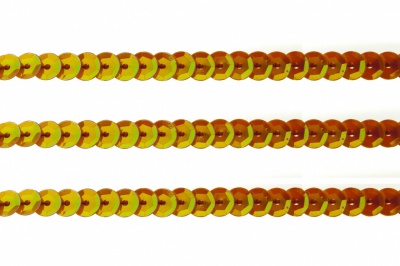 Пайетки "ОмТекс" на нитях, CREAM, 6 мм С / упак.73+/-1м, цв. 88 - оранжевый - купить в Майкопе. Цена: 300.55 руб.