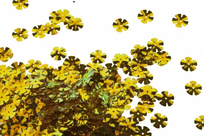 Пайетки "ОмТекс" россыпью,DOUBLE SIDED GOLD,цветок 14 мм/упак.50 гр, цв. 0460-золото - купить в Майкопе. Цена: 80.93 руб.