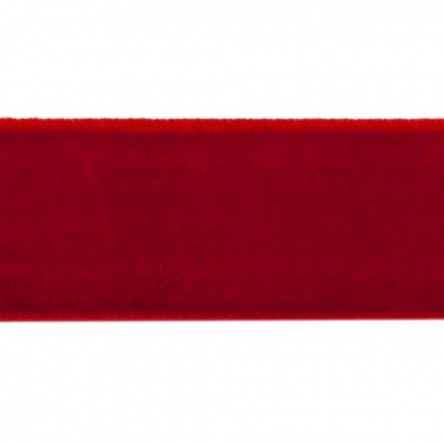 Лента бархатная нейлон, шир.25 мм, (упак. 45,7м), цв.45-красный - купить в Майкопе. Цена: 991.10 руб.
