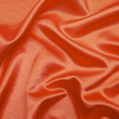 Поли креп-сатин 18-1445, 120 гр/м2, шир.150см, цвет оранжевый - купить в Майкопе. Цена 157.15 руб.