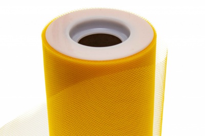 Фатин в шпульках 16-72, 10 гр/м2, шир. 15 см (в нам. 25+/-1 м), цвет жёлтый - купить в Майкопе. Цена: 100.69 руб.