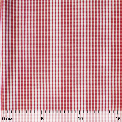 Ткань сорочечная Клетка Виши, 115 г/м2, 58% пэ,42% хл, шир.150 см, цв.5-красный, (арт.111) - купить в Майкопе. Цена 306.69 руб.