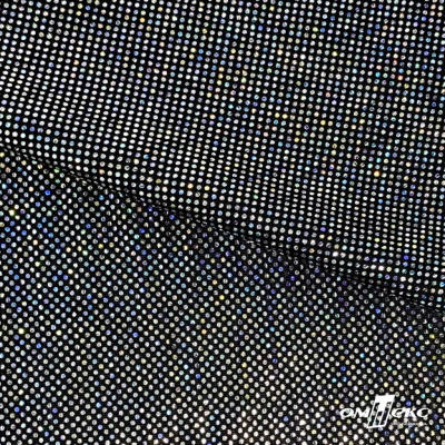 Трикотажное полотно голограмма, шир.140 см, #601-хамелеон чёрный - купить в Майкопе. Цена 452.76 руб.
