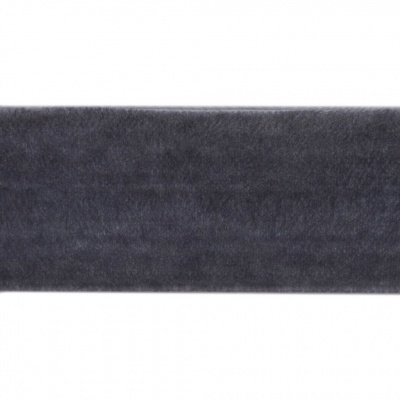 Лента бархатная нейлон, шир.25 мм, (упак. 45,7м), цв.189-т.серый - купить в Майкопе. Цена: 981.09 руб.