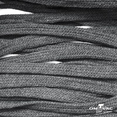 Шнур плетеный d-8 мм плоский, 70% хлопок 30% полиэстер, уп.85+/-1 м, цв.1027-серый - купить в Майкопе. Цена: 735 руб.