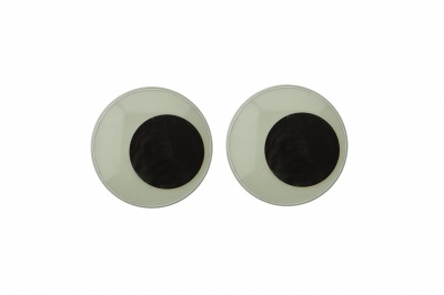 Глазки для игрушек, круглые, с бегающими зрачками, 24 мм/упак.50+/-2 шт, цв. -черно-белые - купить в Майкопе. Цена: 60.32 руб.