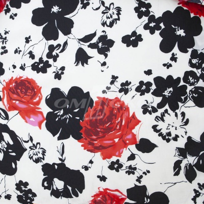 Плательная ткань "Фламенко" 22.1, 80 гр/м2, шир.150 см, принт растительный - купить в Майкопе. Цена 239.03 руб.