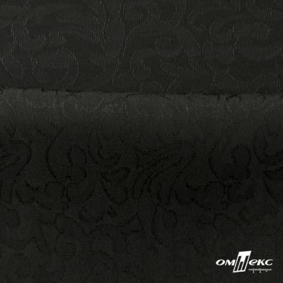 Ткань жаккард королевский, 100% полиэстр 180 г/м 2, шир.150 см, цв-черный - купить в Майкопе. Цена 296.39 руб.
