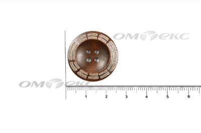 Пуговица деревянная круглая №53 (25мм) - купить в Майкопе. Цена: 3.68 руб.