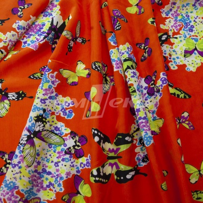 Плательная ткань "Софи" 7.1, 75 гр/м2, шир.150 см, принт бабочки - купить в Майкопе. Цена 243.96 руб.