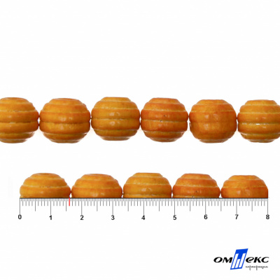 0309-Бусины деревянные "ОмТекс", 16 мм, упак.50+/-3шт, цв.003-оранжевый - купить в Майкопе. Цена: 62.22 руб.