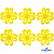Кружево гипюр "Ромашка" 0575-1169, шир. 25 мм/уп.13,7 м, цвет 8208-жёлтый - купить в Майкопе. Цена: 289.76 руб.