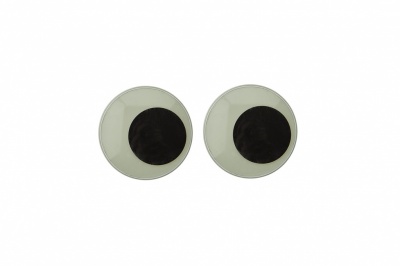 Глазки для игрушек, круглые, с бегающими зрачками, 15 мм/упак.50+/-2 шт, цв. -черно-белые - купить в Майкопе. Цена: 46.92 руб.
