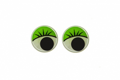 Глазки для игрушек, круглые, с бегающими зрачками, 8 мм/упак.50+/-2 шт, цв. -зеленый - купить в Майкопе. Цена: 59.05 руб.