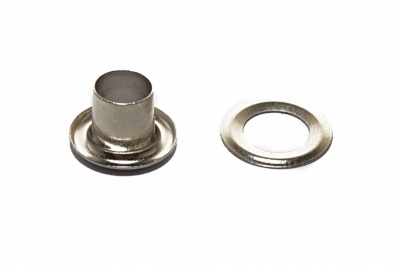 Люверсы металлические "ОмТекс", блочка/кольцо, (4 мм) - цв.никель - купить в Майкопе. Цена: 0.24 руб.