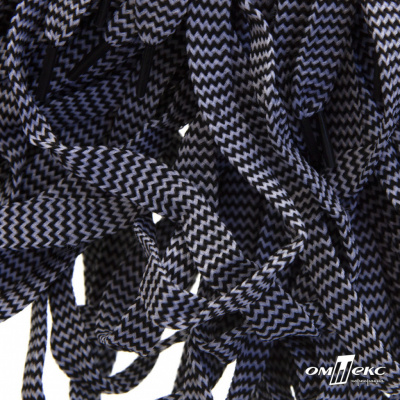 Шнурки #107-07, плоские 130 см, двухцветные цв.серый/чёрный - купить в Майкопе. Цена: 23.03 руб.