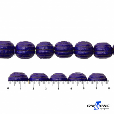 0309-Бусины деревянные "ОмТекс", 16 мм, упак.50+/-3шт, цв.018-фиолет - купить в Майкопе. Цена: 62.22 руб.