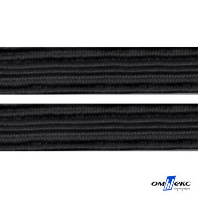 Резиновые нити с текстильным покрытием, шир. 6 мм (55 м/уп), цв.-черный - купить в Майкопе. Цена: 212.90 руб.