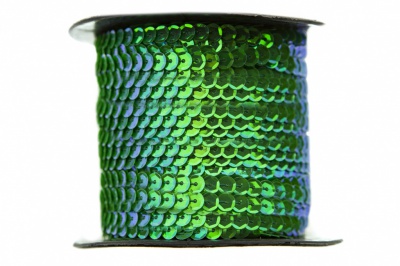 Пайетки "ОмТекс" на нитях, CREAM, 6 мм С / упак.73+/-1м, цв. 94 - зеленый - купить в Майкопе. Цена: 297.48 руб.