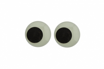 Глазки для игрушек, круглые, с бегающими зрачками, 18 мм/упак.50+/-2 шт, цв. -черно-белые - купить в Майкопе. Цена: 41.81 руб.