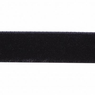 Лента бархатная нейлон, шир.12 мм, (упак. 45,7м), цв.03-черный - купить в Майкопе. Цена: 448.27 руб.