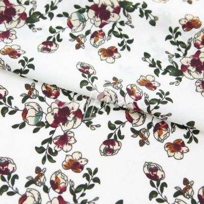 Плательная ткань "Фламенко" 23.1, 80 гр/м2, шир.150 см, принт растительный - купить в Майкопе. Цена 264.56 руб.