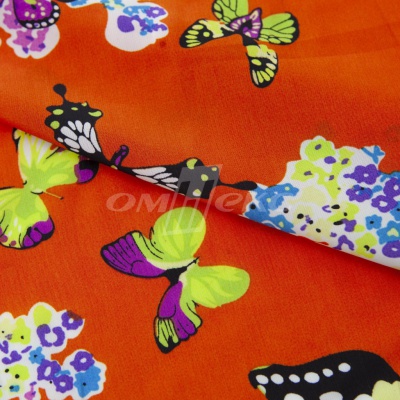 Плательная ткань "Софи" 7.1, 75 гр/м2, шир.150 см, принт бабочки - купить в Майкопе. Цена 243.96 руб.