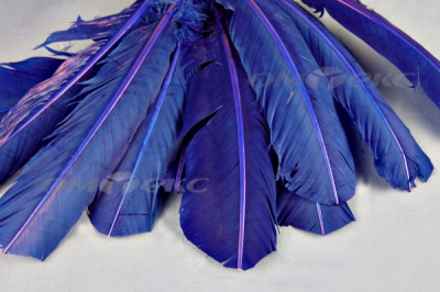 Декоративный Пучок из перьев, перо 23см/синий - купить в Майкопе. Цена: 12.34 руб.