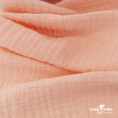Ткань Муслин, 100% хлопок, 125 гр/м2, шир. 140 см #201 цв.(18)-розовый персик - купить в Майкопе. Цена 464.97 руб.