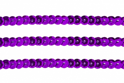 Пайетки "ОмТекс" на нитях, SILVER-BASE, 6 мм С / упак.73+/-1м, цв. 12 - фиолет - купить в Майкопе. Цена: 300.55 руб.